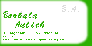 borbala aulich business card